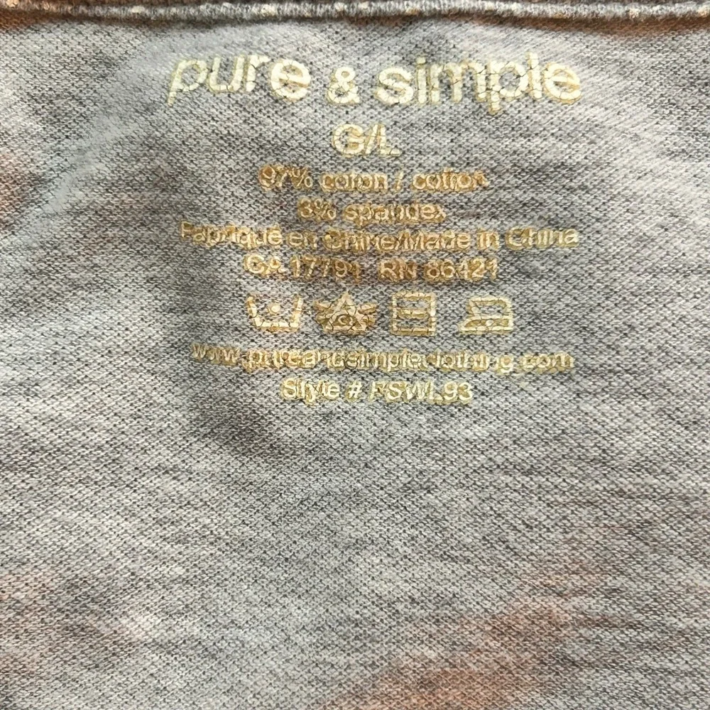 Pure & Simple Clothing V-Neck Tee‎ Gray Large